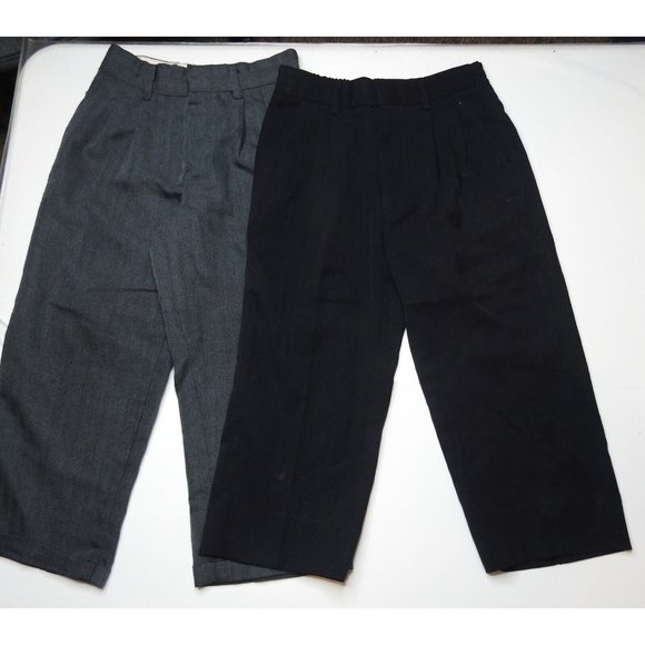 2 Pairs of Boys Size 6 Dress Slacks in Black and Gray - Classy Essentials - Picture 1 of 3